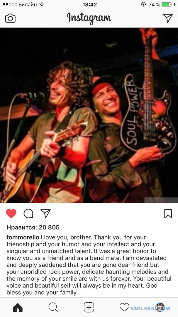 Умер лидер Soundgarden, музыкант Крис Корнелл