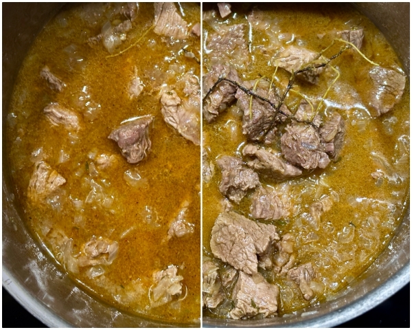 Говядина тушёная и … брокколи с цветной капустой