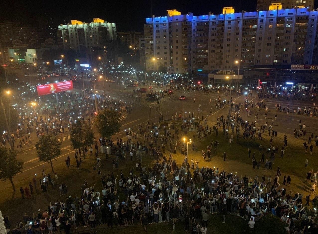 Протесты в Беларуси 2020 ночь