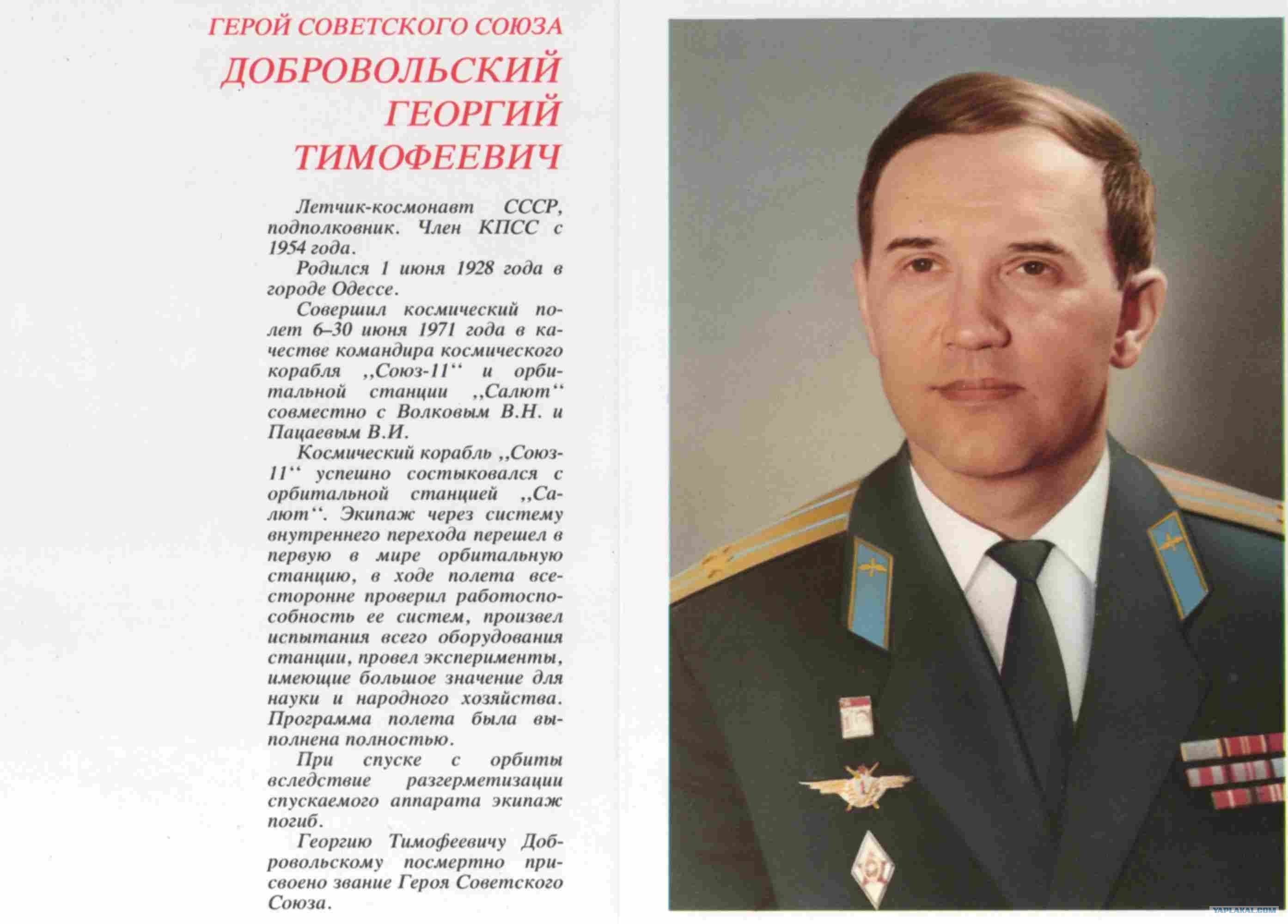 Первые летчики космонавты герои советского союза. Портрет Добровольский космонавт.