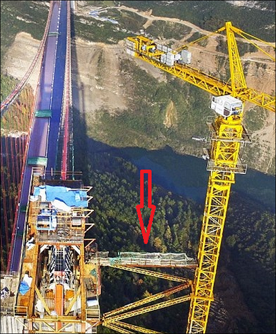 Гигантский подвесной мост в Китае