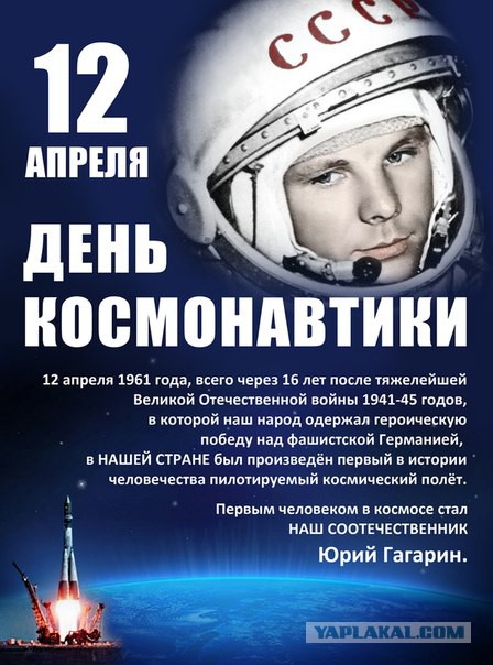 12 апреля. День первого полета человека в космос