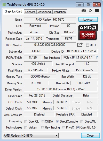 Видеокарта ATI Radeon HD AX5670