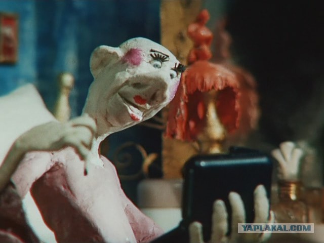 Красная шапочка мультфильм пластилиновый бабушка рисует лицо