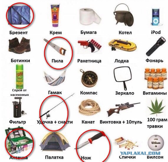 Вы попали на необитаемый остров и у вас есть возможность взять только 4 вещи