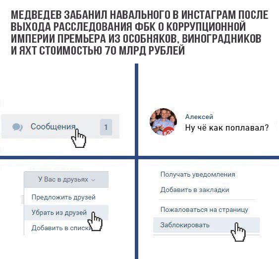 Медведев забанил Навального в Instagram