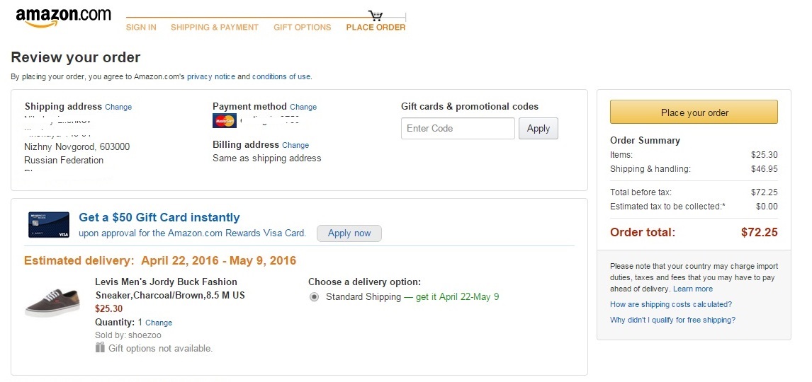 Your order has shipped. Платежный адрес Амазон. Cancelled orders Amazon. Где посмотреть артикул на Амазоне. Estimated delivery: Apr 08 - Apr 18.. Your order has shipped. Платежный адрес Амазон. Cancelled orders Amazon. Где посмотреть артикул на Амазоне. Estimated delivery: Apr 08 - Apr 18..