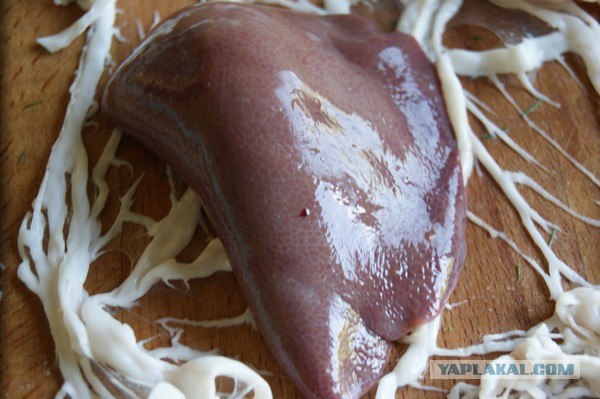 Печень баранья в сетке  на мангале