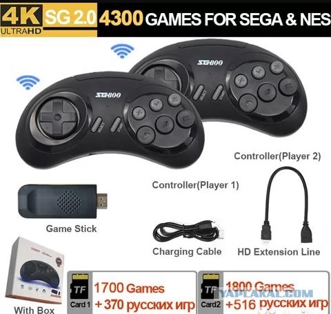 Игровая приставка Sega + Dendy с 4300 играми новая продам в Москве