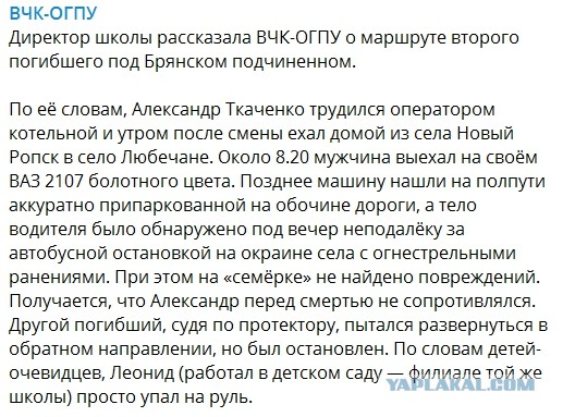 ФСБ показывает видео с места вчерашнего теракта в Брянской области