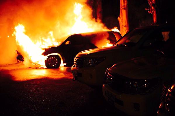 В Донецке подожгли машины ОБСЕ