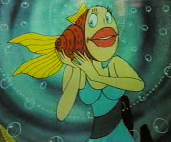 Рыбка из мультика с большими губами картинка