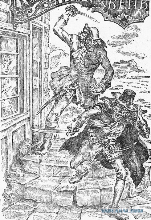 Рисунки к книге "Остров сокровищ" от Радна Сахалтуева - художника-мультипликатора