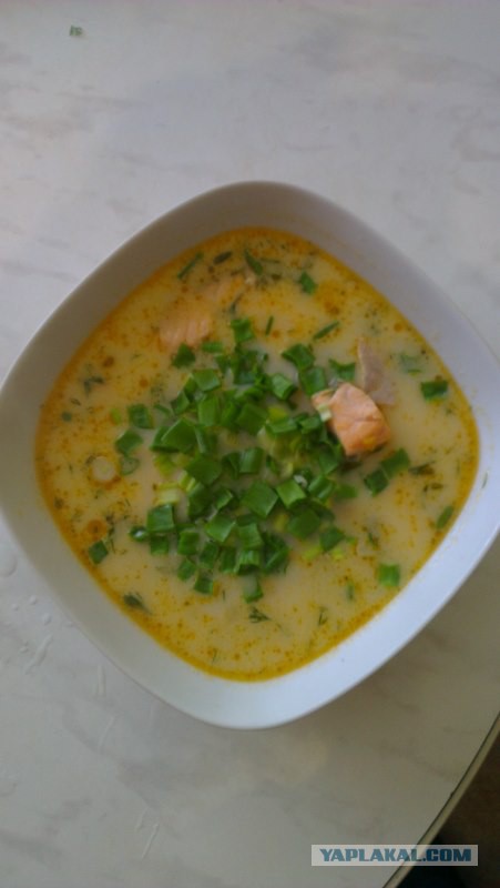 Сливочный суп с семгой