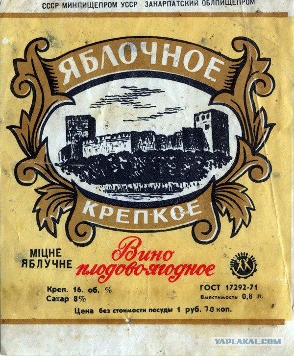 Советские этикетки от алкогольных напитков