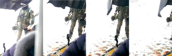 Взрыв возле автобуса с видеорегистратора