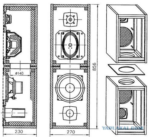 Корпус для 3 х полосных колонок чертеж