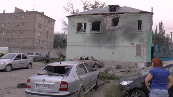 Обстрел жилого района. г.Луганск 14.07.2014