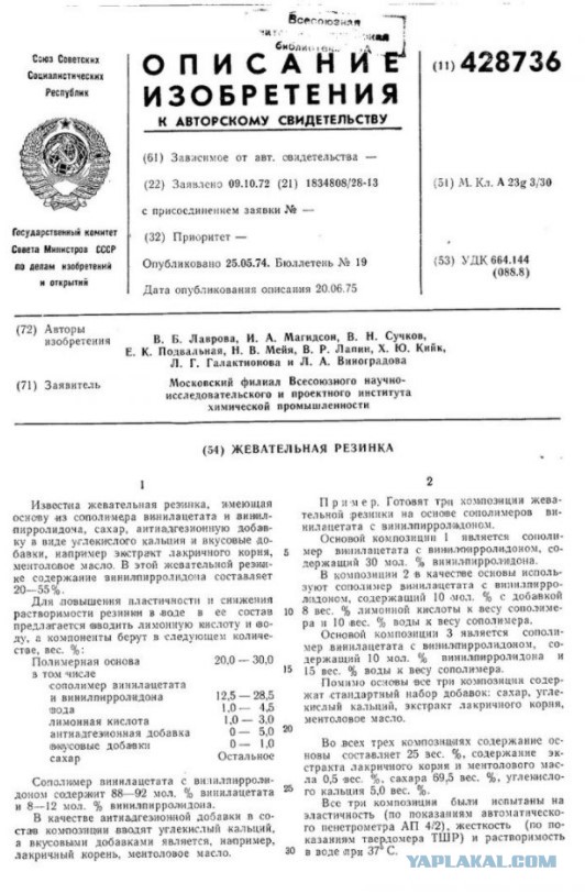 Из чего в СССР делали жвачки