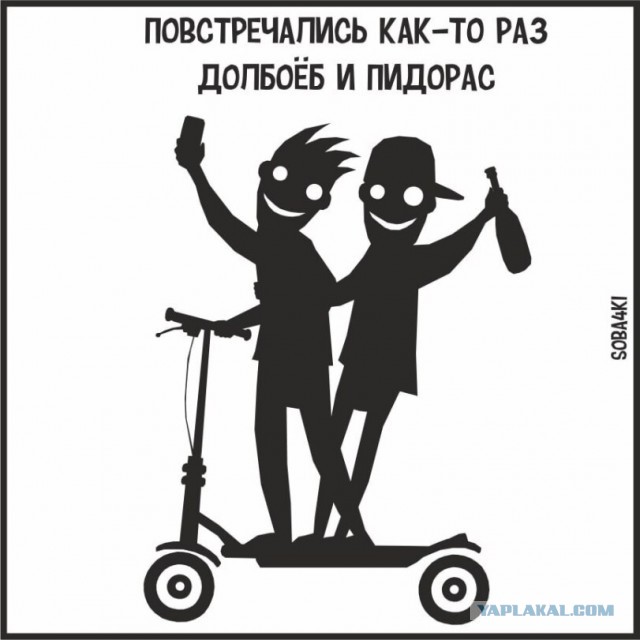 Два мужика на одном самокате - это сразу не к добру