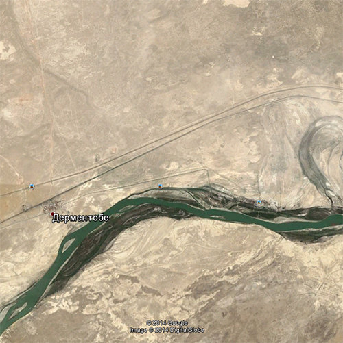 Координата Байконура на Google Earth