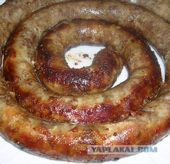 Колбаса домашняя, пальцем пханая