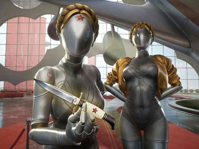В Atomic Heart нашли «упоротые» скульптуры, вдохновленные реальными прототипами