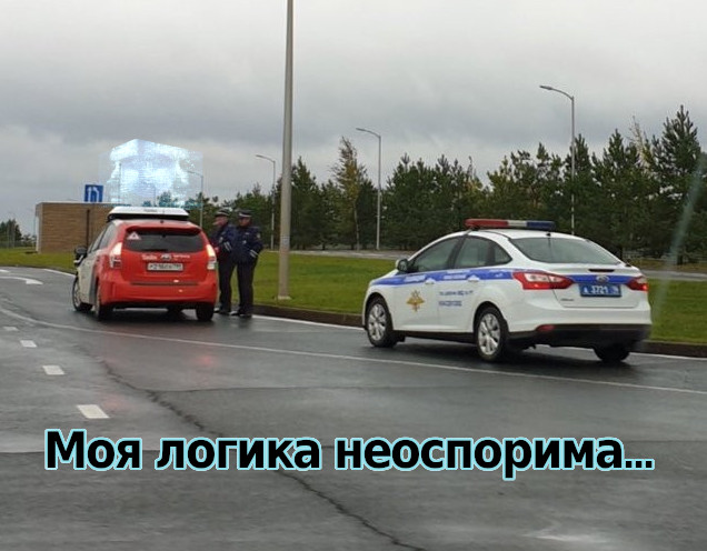 Ничего необычного, просто полиция спрашивает документы у беспилотника «Яндекса»
