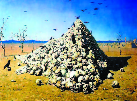 Картина с горой черепов