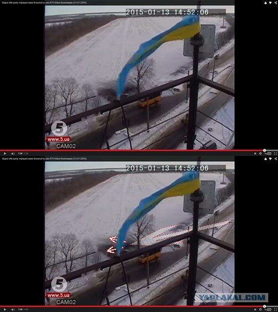 Взрыв возле автобуса с видеорегистратора