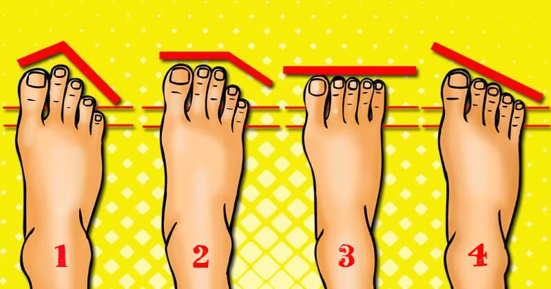 Характер по пальцам ног у женщин с рисунком