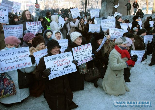 Откуда у свидомых хохлов привычка по любому случаю становиться на колени?
