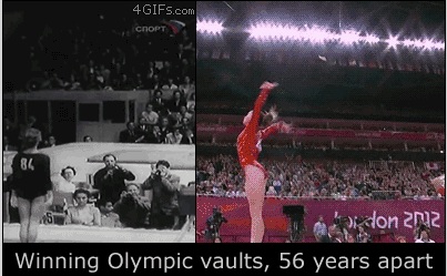Олимпийская дисциплина сегодня и 56 лет назад.