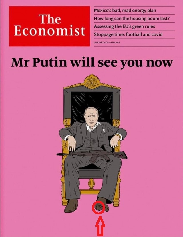 Обложка еженедельного издания THE ECONOMIST за 8 января 2022 года с изображением президента России Владимира Путина