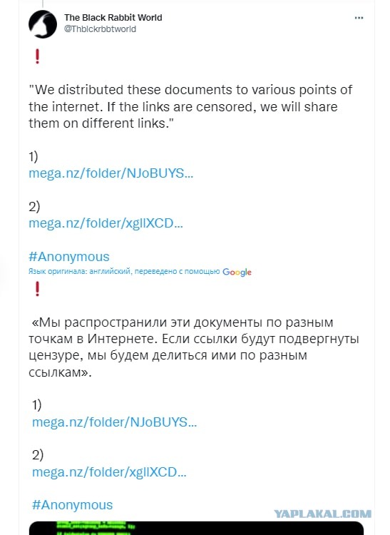 Anonymous слили базу Центробанка РФ