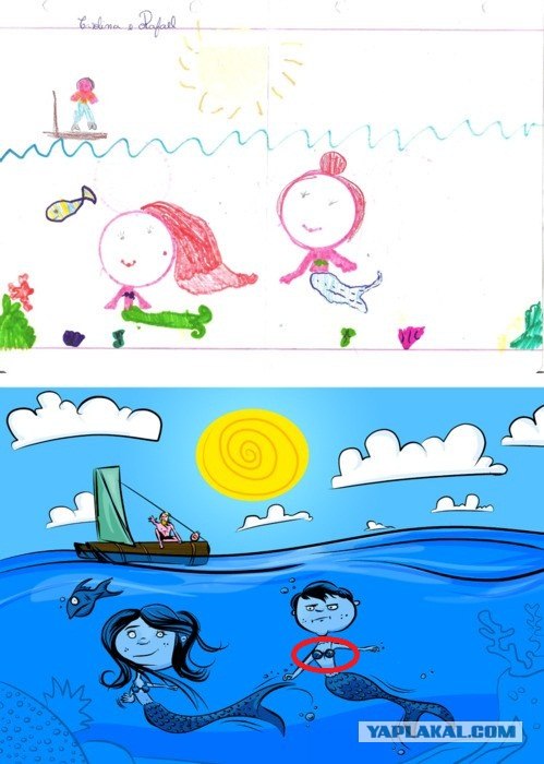 Детские рисунки+ профессиональные иллюстраторы