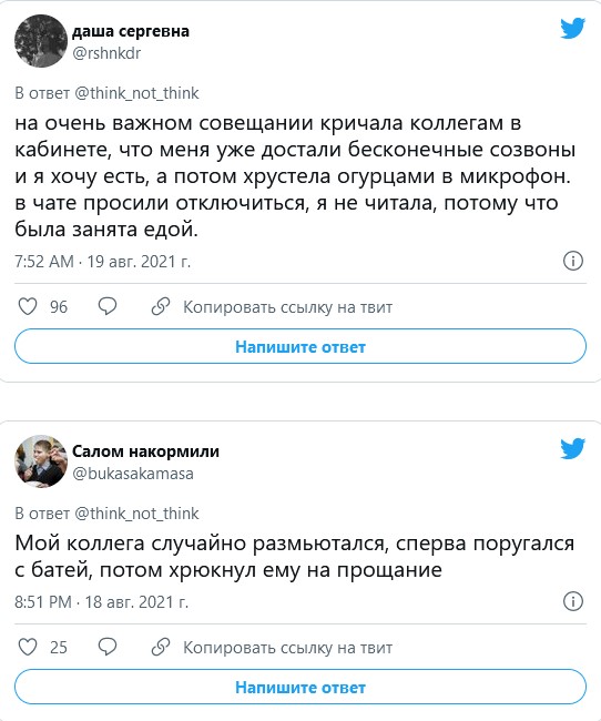 Неловкие ситуации на созвонах и в рабочих чатах