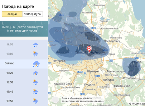 Осадки в реальном времени в солнечногорске