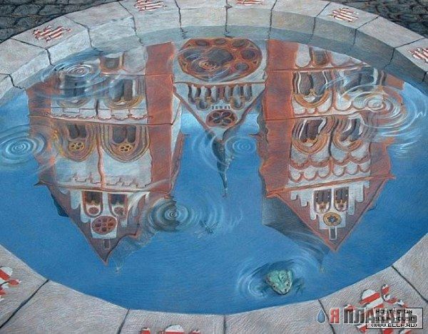 Рисунки на асфальте, строениях и т.п.
