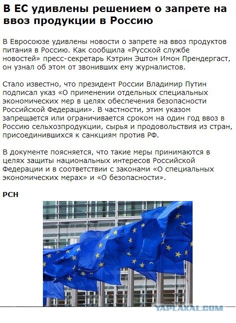Путин подписал указ об ответных санкциях