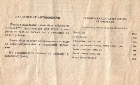 Детский педальный "Москвич". Сделано в СССР.