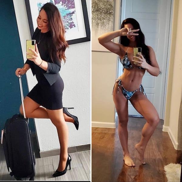 Девушки в форме и без