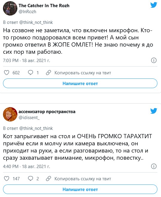 Неловкие ситуации на созвонах и в рабочих чатах