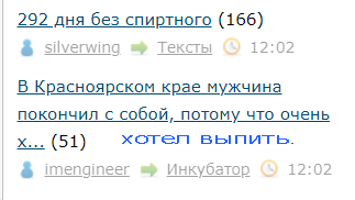 292 дня без спиртного