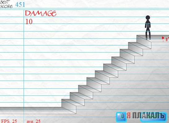 Stair Fall, падение с лестницы, * флэш игры / жесть