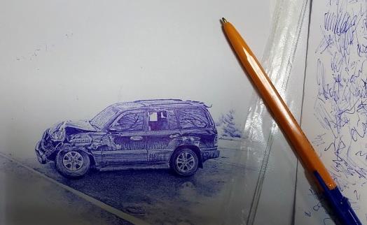 Рисунок шариковой ручкой