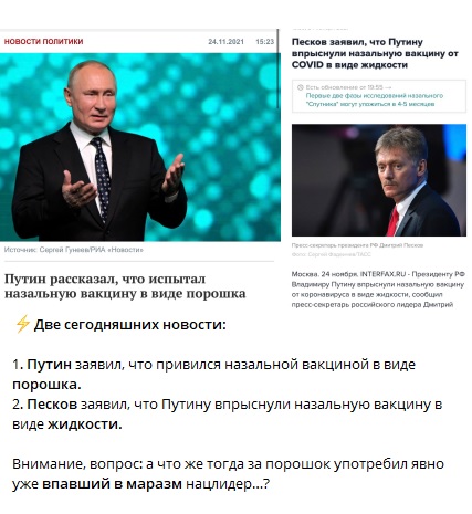 Чем привился Путин?