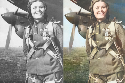 Нейросеть на хаялву раскрашивает фото к 9 мая