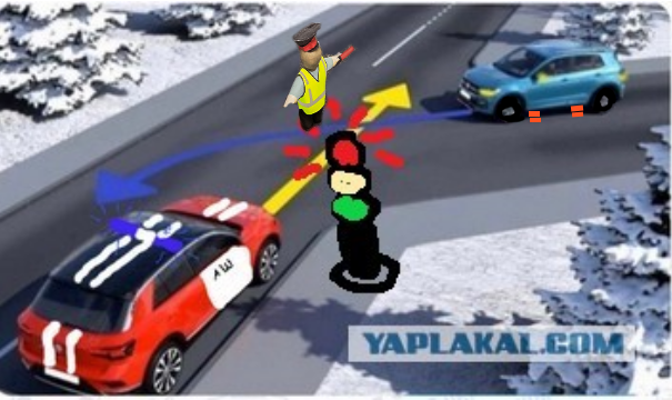 Какая машина должна проехать первой?