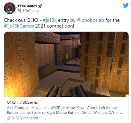 Энтузиаст сделал браузерный шутер в стиле Quake объёмом всего 13 Кбайт